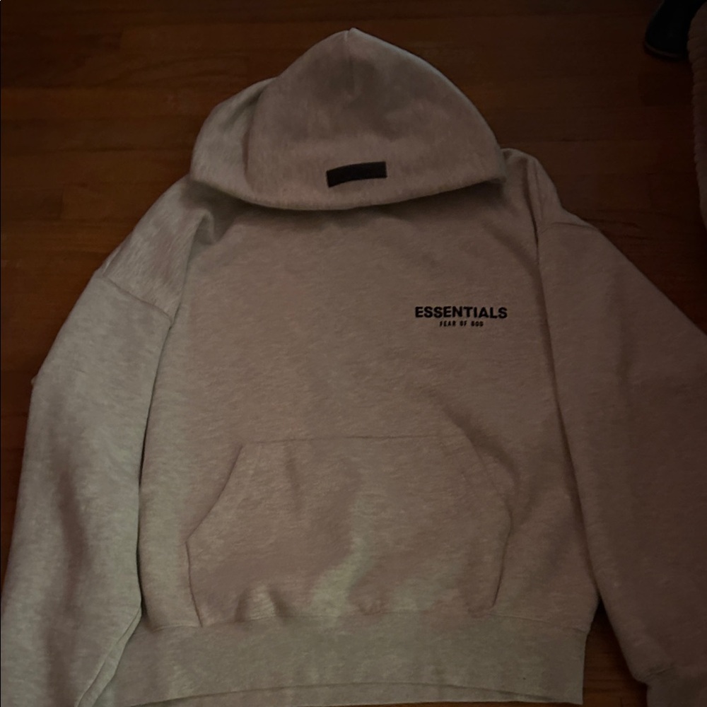 Essentials Fear of God light Oatmeal Hoodie